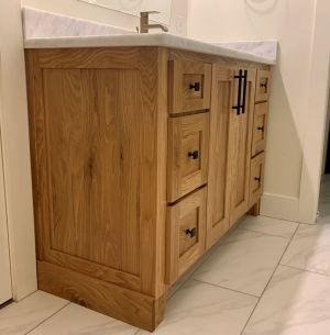 white oak vanity